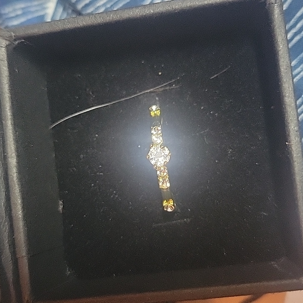 Elegant Simple 18K Yellow Gold Filled Cubic Zirconia engagement ring